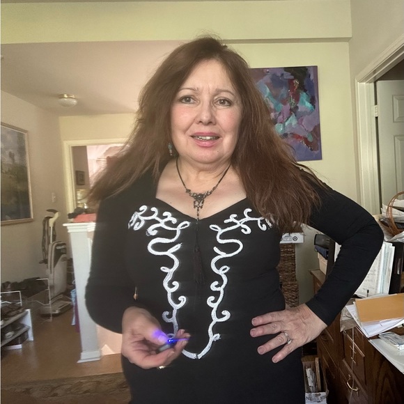 Peep Sweetheart neckline Bodycon mini dress with white trim | size Small - Picture 10 of 11